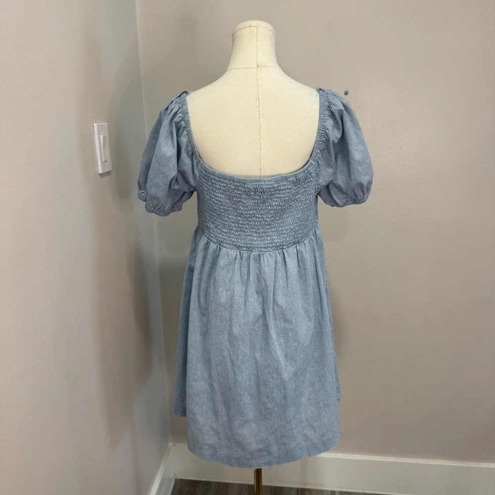 Lost‎ + Wander Blue Puff Sleeve Dress